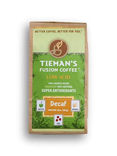 Tieman's Fusion Coffee, Low Acid Decaf, Ground, 10 ounce bag