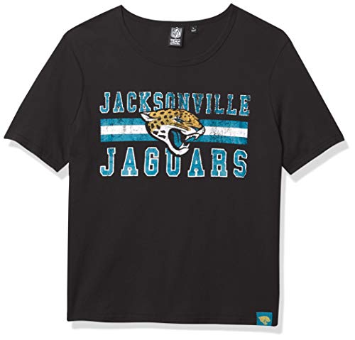 Ultra Game NFL Jacksonville Jaguars Womenss Distressed Graphics Soft Crew Neck Tee Shirt, Team Color, Medium