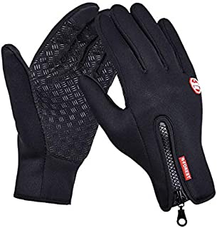 FOXLVDA Winter Warm Gloves for men and Women, Touch Screen Gloves, with Good Windproof and Waterproof Features, Suitable for Daily Work, Cycling, Driving,Travel on Foot (Black, Medium)