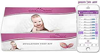 Easy@Home 100 Ovulation Test and 20 Pregnancy Test Strips, FSA Eligible Ovulation Test Kit Powered by Premom Ovulation Predictor Free iOS&Android APP,100LH +20HCG