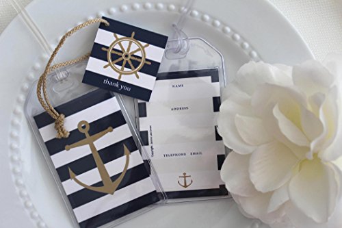 Janine Lea Swan designs 40 Nautical Luggage Tag Favors $1.25 ea.