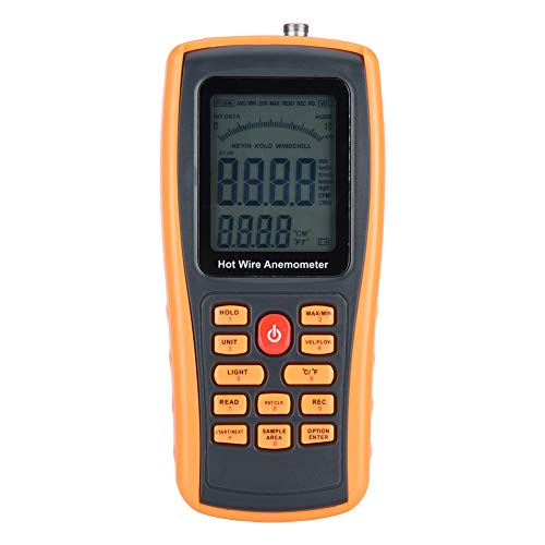 Digital Handheld Wind Speed Meter Anemometer Hot Wire Temperature for Model Aircraft Sailing Surfing