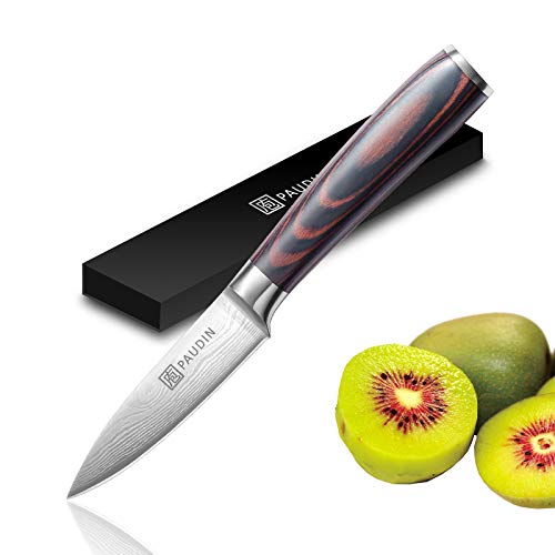 Paring Knife - PAUDIN 3.5 Inch Kitchen Knife N8 German High Carbon Stainless Steel Knife, Fruit and Vegetable Cutting Chopping Carving Knives