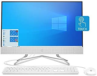 HP 24-inch All-in-One Touchscreen Desktop Computer, AMD Athlon Silver 3050U Processor, 4 GB RAM, 256 GB SSD, Windows 10 Home (24-df0030, White), Snow White