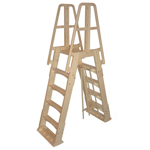 Vinyl Works NE120T Premium Frame Above Ground Pool Ladder, Taupe