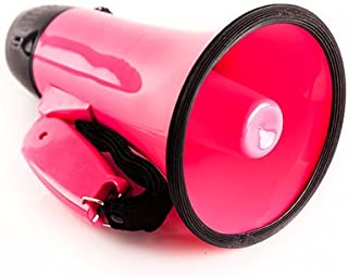 Suagr Home Portable Megaphone 20 Watt Power Megaphone Speaker Bullhorn Voice and Siren/Alarm Modes with Volume Control and Strap (Pink)