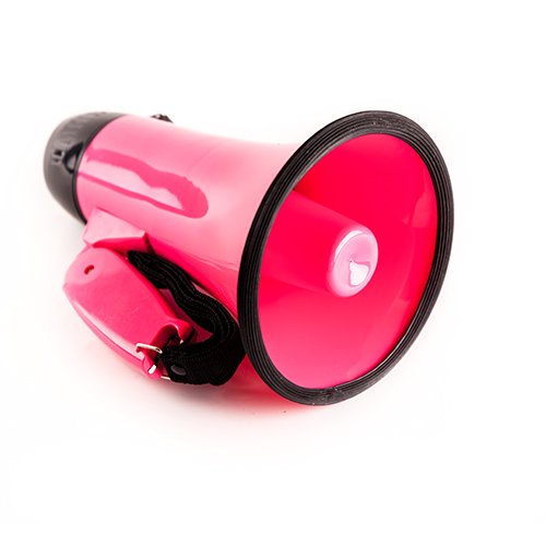 Suagr Home Portable Megaphone 20 Watt Power Megaphone Speaker Bullhorn Voice and Siren/Alarm Modes with Volume Control and Strap (Pink)