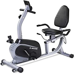 MaxKare Recumbent Exercise Bike Indoor Cycling Stationary Bike with Adjustable Seat and Resistance, Pulse Monitor/Phone Holder (Seat Height Adjustment by Lever)