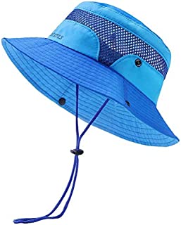 Gcepls Kids Sun Protection Breathable Foldable Hat Bucket Infant Toddler Boys Girls Outdoor Beach Swim Fishing Summer Cap Blue