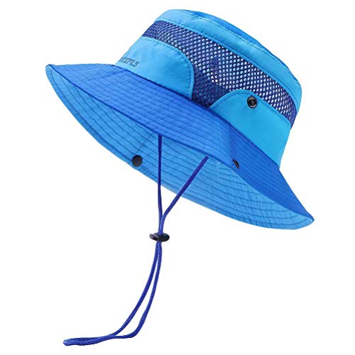 Gcepls Kids Sun Protection Breathable Foldable Hat Bucket Infant Toddler Boys Girls Outdoor Beach Swim Fishing Summer Cap Blue