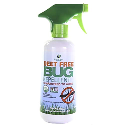 Greenerways Organic Insect Repellent, DEET-Free, Premium, USDA Organic, Non-GMO, Natural Mosquito-Repellent, Bug Repellant, Bug Spray, Clothing Safe, Kid Safe, Pet Safe, Baby Safe, Pest Control, 16OZ