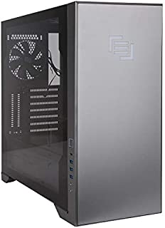 MAINGEAR Vybe RGB Tempered Glass ATX Mid-Tower Gaming Computer Case - Liquid Cooling Ready - Gray