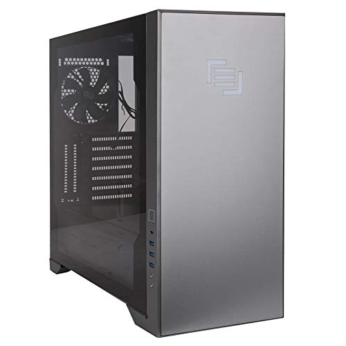 MAINGEAR Vybe RGB Tempered Glass ATX Mid-Tower Gaming Computer Case - Liquid Cooling Ready - Gray