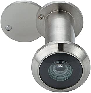 Forliggio Peephole Front Door Viewer with Privacy Cover, One-Way 220 Degrees in Satin Nickel