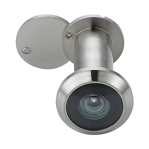 Forliggio Peephole Front Door Viewer with Privacy Cover, One-Way 220 Degrees in Satin Nickel