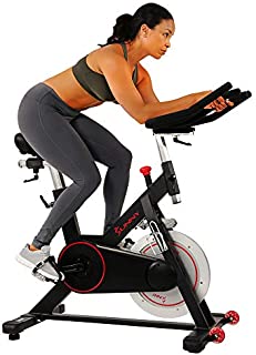 Sunny Health & Fitness Magnetic Belt Drive Indoor Cycling Bike with 44 lb Flywheel and Large Device Holder, Black, Model Number: SF-B1805