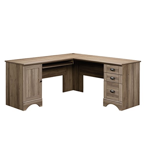 Sauder 425847 Harbor View Corner Computer Desk, Salt Oak