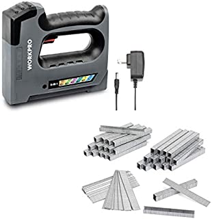 WORKPRO 3.6V 6 in 1 Cordless Staple Gun & 7500-Count Heavy Duty T50 Staples and Brad Nails Combo Kit