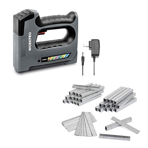 WORKPRO 3.6V 6 in 1 Cordless Staple Gun & 7500-Count Heavy Duty T50 Staples and Brad Nails Combo Kit