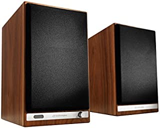 Audioengine HD6 Wireless Speaker | Desktop Monitor Speakers | Home Music System aptX HD Bluetooth, 150W Powered Bookshelf Stereo Speakers, AUX Audio, USB, Optical, RCA, 24-bit DAC (Walnut)