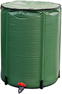 Goflame Rain Barrel Water Collector Portable Foldable Collapsible Tank,Spigot Filter Water Storage Container, Green (60 Gallon)