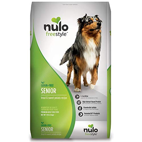 Nulo Senior Grain Free Dog Food With Glucosamine And Chondroitin (Trout And Sweet Potato Recipe, 11Lb Bag), Model:Senior Trout & Sweet Potato