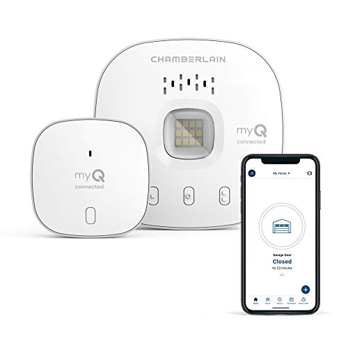 myQ Smart Garage Door Opener Chamberlain myQ-G0401 - Wireless Smart Garage Hub and Controller, Wi-Fi and Bluetooth, Smartphone Control, White