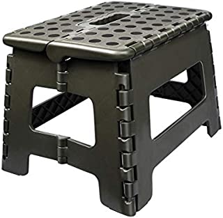 Usmascot Non-Slip Folding Step Stool, Sturdy Safe Enough - Holds up to 350 Lb - Footstool for Adults or Kids, Folding Ladder Storage/Opens Easy, for Kitchen,Toilet,Camping ect. (Army Green, 11 inch)