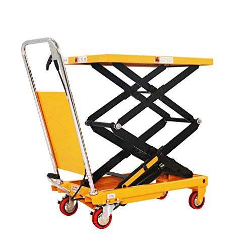 SOVAN'S Manual Double Scissor Hydraulic Lift Table Cart 330lbs Capacity 43.3