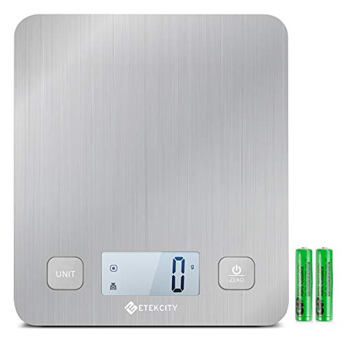 Etekcity Food Kitchen Scale, Digital Grams and Ounces for Weight Loss, Baking, Cooking, Keto and Meal Prep, Large, Stainless Steel