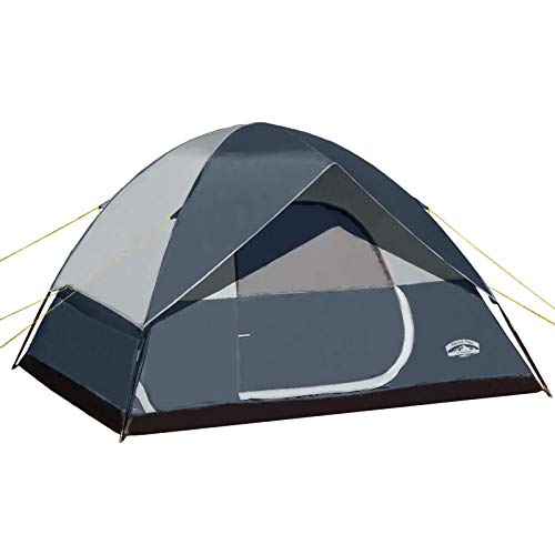 Pacific Pass 6 Person Family Dome Tent with Removable Rain Fly, Easy Setup for Camp Backpacking Hiking Outdoor, 118.1118.174.8 inches, Navy Blue