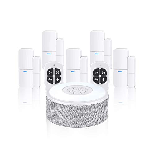 tolviviov Home Security System Wireless, Smart Home DIY Alarm Security Systems, 8-Piece kit (WiFi Alarm Station and Door Window Sensor), APP Alert, Work with Alexa, for House and Apartment