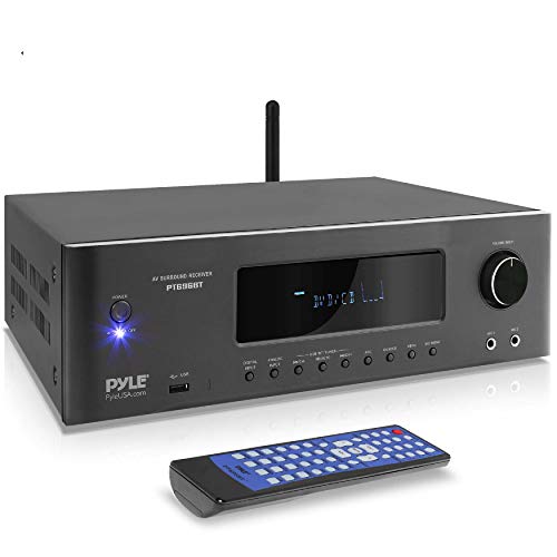 1000W Bluetooth Home Theater Receiver - 5.2-Ch Surround Sound Stereo Amplifier System with 4K Ultra HD, 3D Video & Blu-Ray Video Pass-Through Supports, MP3/USB/AM/FM Radio - Pyle PT696BT