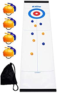 Family Games for Adults & Kids - Curling Game - Tabletop Game (4 x 1) - Indoor Fun for Whole Family, Home Or Travel - Ages 6 & Up - by Elite Sportz