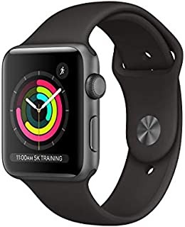 Apple Watch Series 3 (GPS, 42MM) - Space Gray Aluminum Case with Black Sport Band (Renewed)