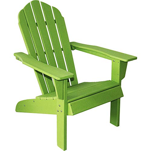 ResinTEAK HDPE Poly Lumber Adirondack Chair, Apple Green | Adult-Size, Weather Resistant for Patio Deck Garden, Backyard & Lawn Furniture | Easy Maintenance & Classic Adirondack Chair Design