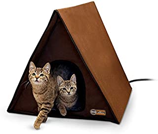 K&H PET PRODUCTS Outdoor Multi-Kitty A-Frame Chocolate 35 X 20.5 X 20 Inches Heated