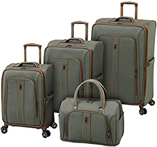 LONDON FOG Newcastle Softside Expandable Spinner Luggage, Slate Bronze, 4 Piece Set