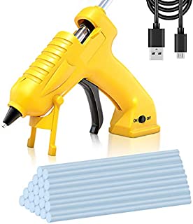 Cordless Hot Glue Gun AONOKOY USB Rechargeable Portable Mini Melt Glue Gun Kit with 20pcs Glue Sticks for DIY Crafts, School Projects and Fast Home Repairs