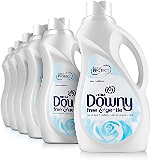 Downy Ultra Free & Gentle Liquid Fabric Conditioner (Fabric Softener), 34 Oz Bottles, 6 Pack, 240 Loads Total