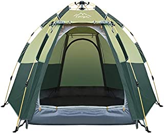 Toogh 3-4 Person Camping Tent Backpacking Tents Hexagon Waterproof Dome Automatic Pop-Up Outdoor Sports Tent Camping Sun Shelters Provide Top Rainfly, Advanced Venting Design