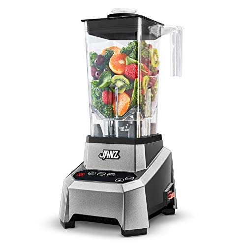 JAWZ High Performance Blender, 64 Oz Professional Grade Countertop Blender, Food Processor, Juicer, Smoothie or Nut Butter Maker, Precision Smart Touch Variable Speed, Stainless Steel Blades, Silver