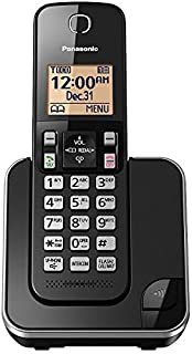 Panasonic Expandable Cordless Phone System with Amber Backlit Display and Call Block  1 Handsets  KX-TGC350B (Black)