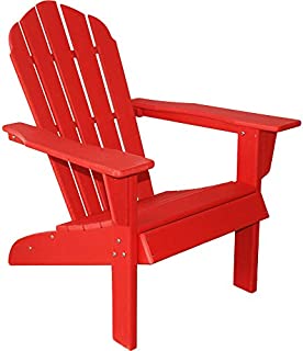 ResinTEAK HDPE Poly Lumber Adirondack Chair, Red | Adult-Size, Weather Resistant for Patio Deck Garden, Backyard & Lawn Furniture | Easy Maintenance & Classic Adirondack Chair Design