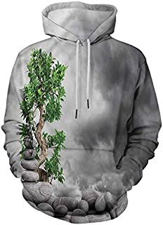 Zen Printed Hooded Sweatshirt Stone Piles Balance Therapy for Men/Women