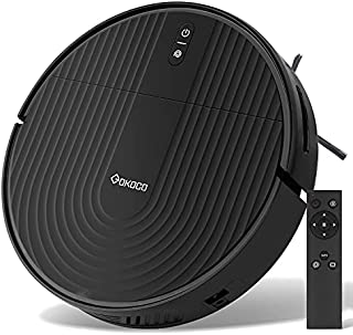 GOKOCO Robot Vacuum Cleaner,Auto Robotic Vacuums with Upgraded 2000Pa Strong Suction, Infrared Collision Sensor,Slim and Quiet Smart Cleaning Robot for Pet Hair, Hard Floor, CarpetsRemote Control