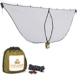 Cushy Camper Premium Hammock Mosquito Net - Portable Backpacking Protection - Large Hammock Bug Net Keeps Out Mosquitoes and Keeps You Cool - Mosquito Net for Hammock - Ultralight Camping Shelter