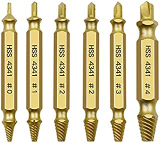 F.curella 6 Pcs Damaged Screw Extractor Kit And Stripped Screw Extractor Set For Broken Bolt Remover, Screw Remover Set Made From H.s.s 4341 High Speed Steel With Magnetic Extension Bit Holder & Socke