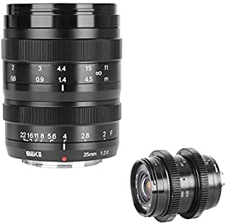 Meike 25mm F2.0 M43 Large Aperture Low Distortion Wide Angle Maunal Sharp Lens for Olypums Panasonic MFT Mount Mirrorless Cameras