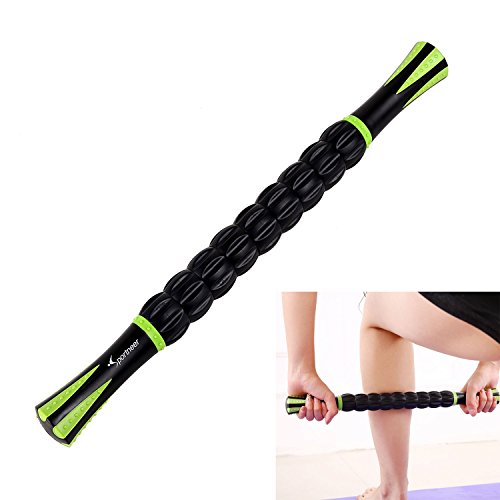 Muscle Roller Stick, Sportneer Massage Sticks for Athletes, Back Leg Muscle Massager for Reducing Soreness, Loosing Tightness, and Soothing Cramps (Black)